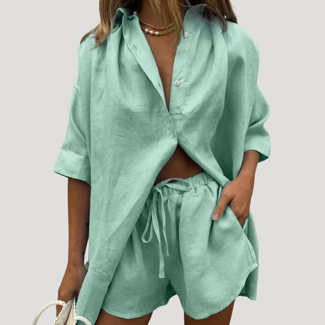 Women’s Oversized Shirt And Shorts Matching Set