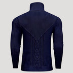 Men’s Ribbed Turtleneck Knit Sweater Slim Fit Pullover