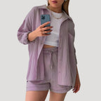 Women’s Shirt And Shorts Two Piece Matching Set