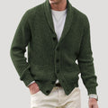 Men Ribbed Knit Cardigan Button Front Long Sleeve Classic Fit