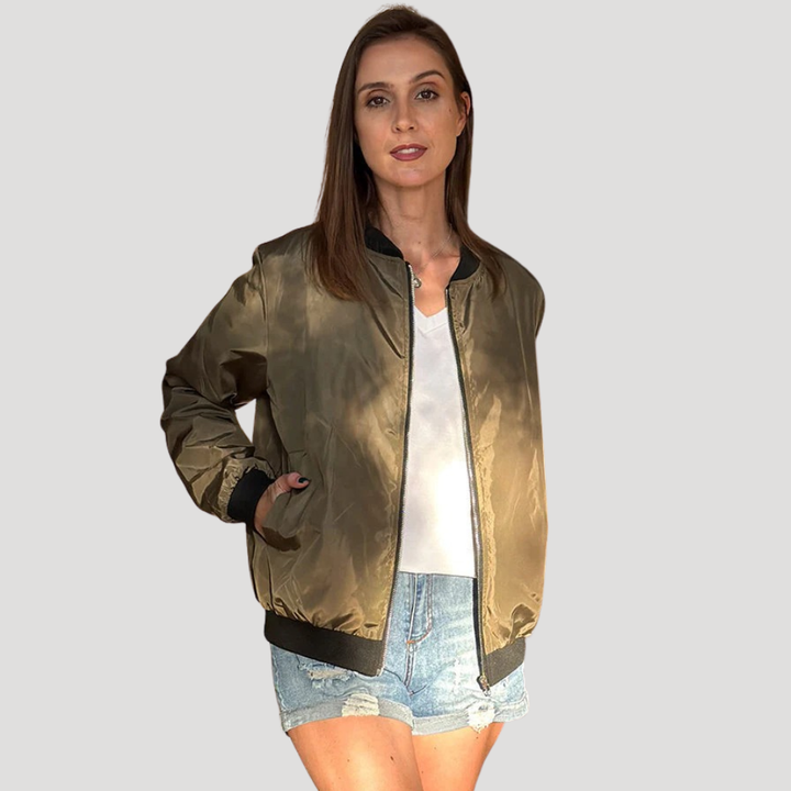 Dámska Bunda Bomber Bunda Prechodná Na Zips