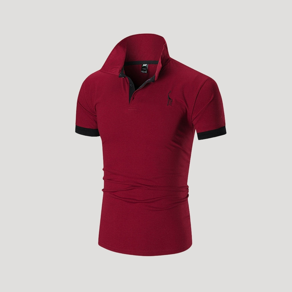 Men’s Short Sleeve Henley Polo Shirt Slim Fit Casual Top