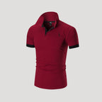 Men’s Short Sleeve Henley Polo Shirt Slim Fit Casual Top