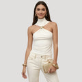 Women’s Tank Top Halter Top High Neck Sleeveless Cut Out