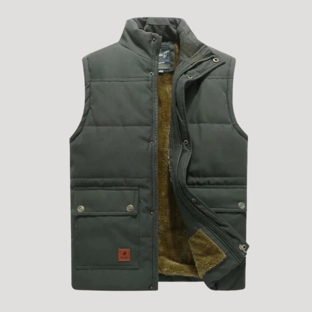 Men’s Puffer Vest Quilted Sleeveless Jacket Utility Outerwear
