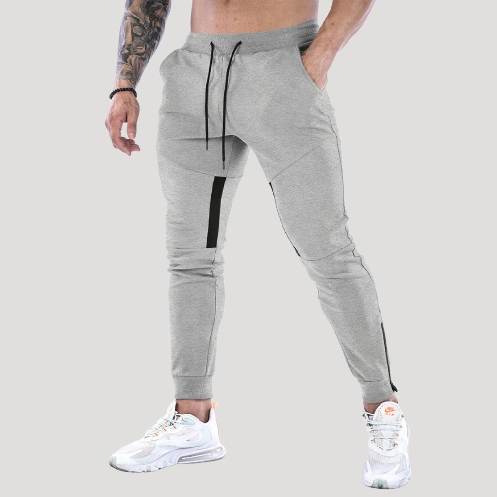 Men’s Slim Fit Jogger Pants Zip Pocket Drawstring Trousers
