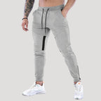 Men’s Slim Fit Jogger Pants Zip Pocket Drawstring Trousers