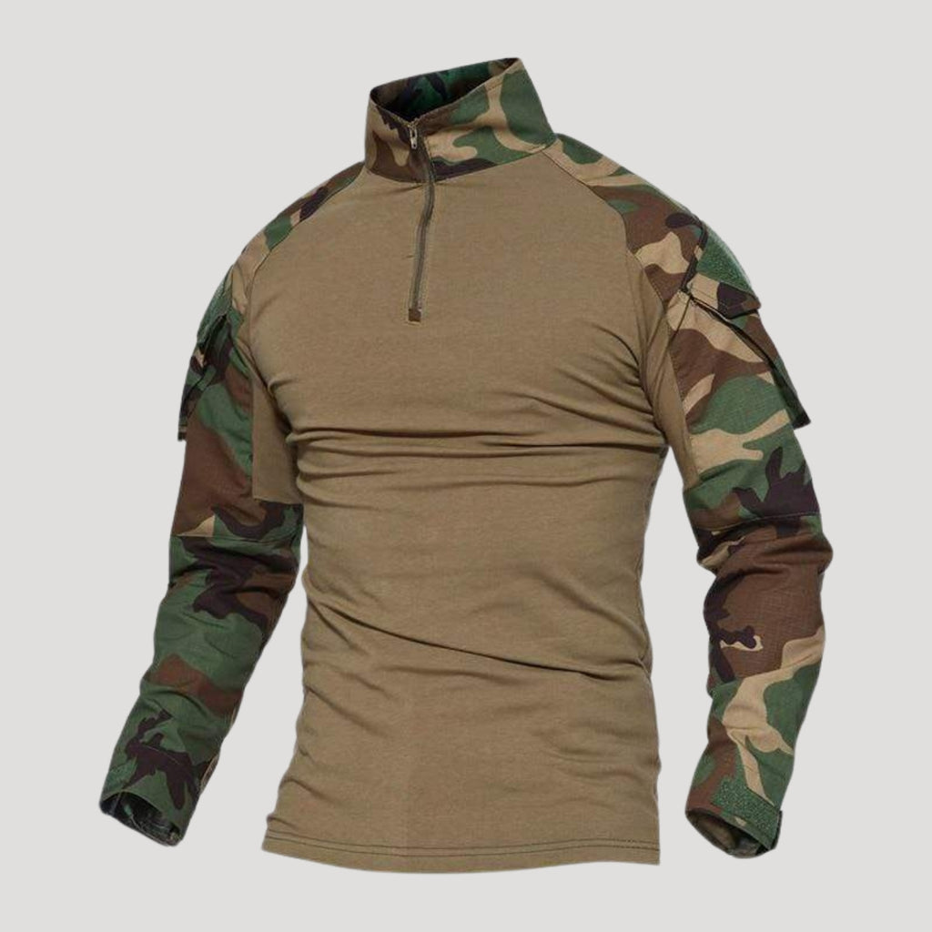 Men’s Tactical Quarter Zip Long Sleeve Military Shirt