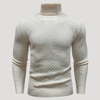 Men’s Textured Turtleneck Knit Sweater Casual Pullover Top