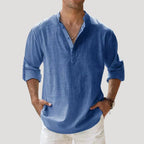 Men’s Henley Shirt Long Sleeve Casual Summer