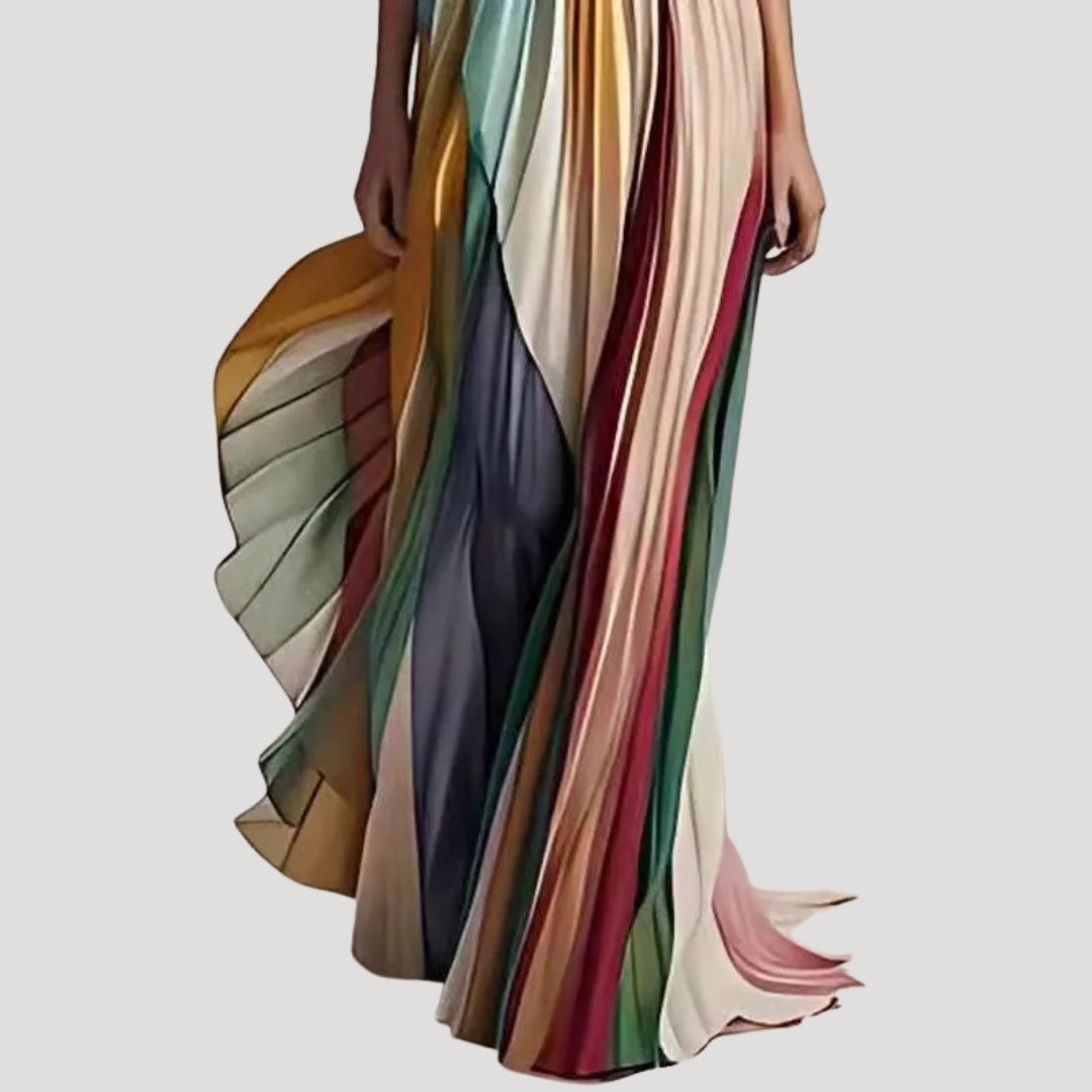 Women’s Maxi Dress Strapless Pleated Formal Evening Flowy