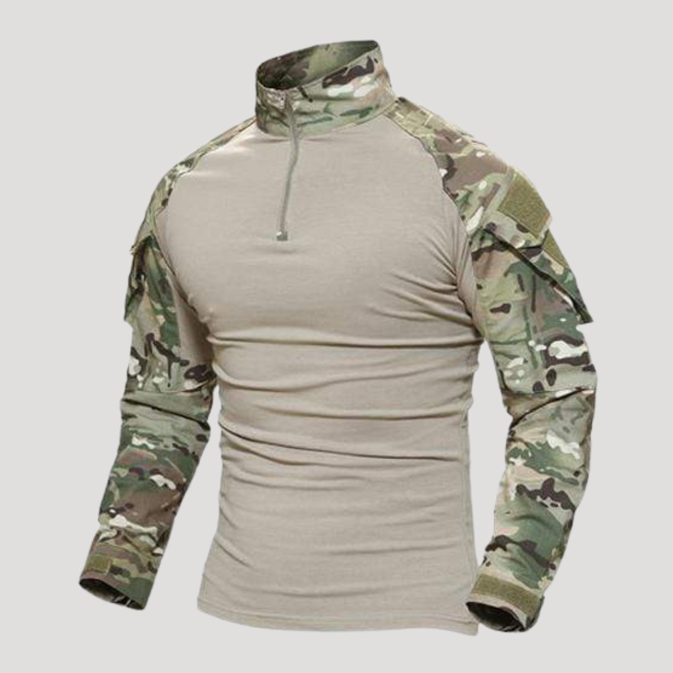 Men’s Tactical Quarter Zip Long Sleeve Military Shirt