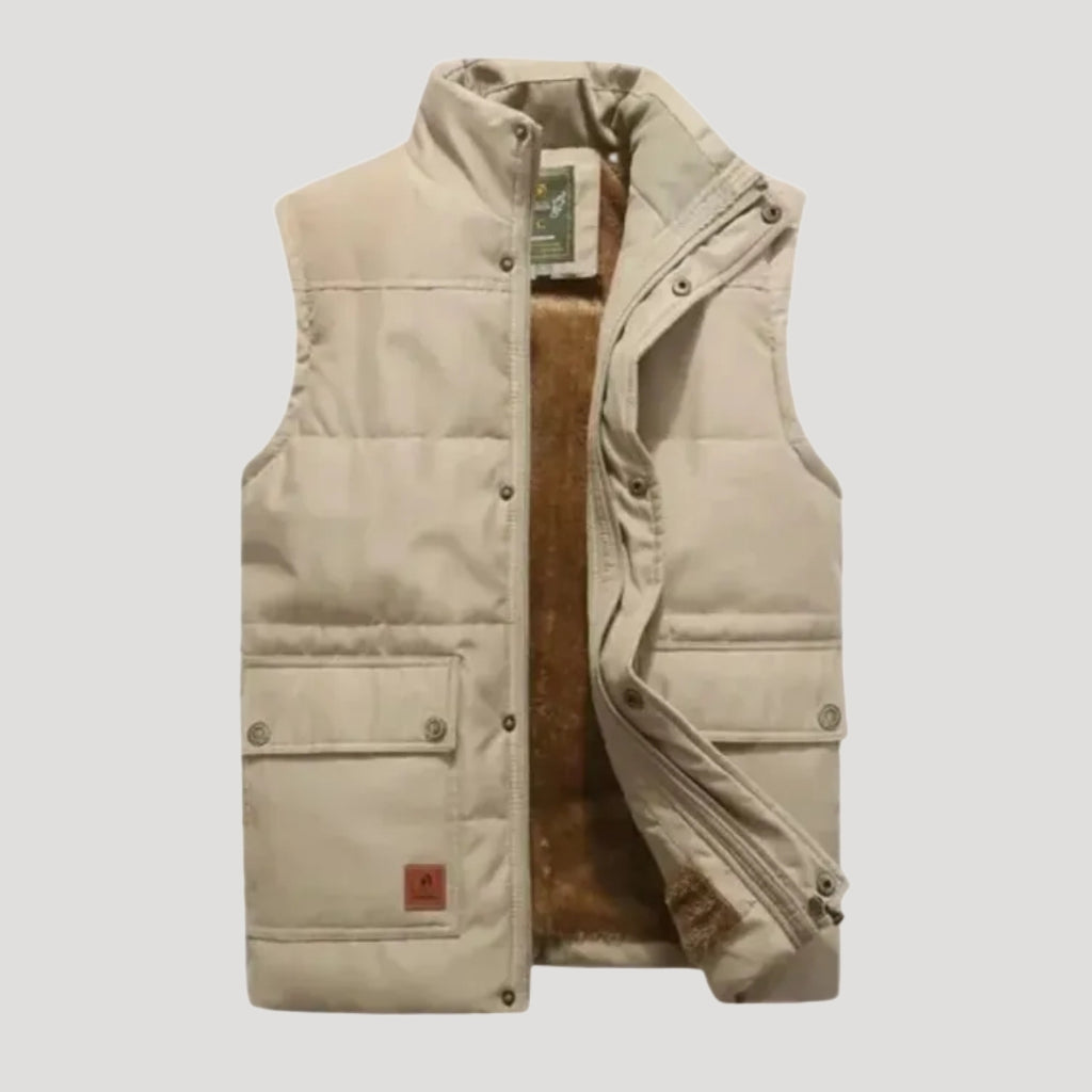 Men’s Puffer Vest Quilted Sleeveless Jacket Utility Outerwear