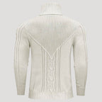 Men’s Ribbed Turtleneck Knit Sweater Slim Fit Pullover