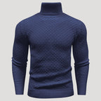 Men’s Textured Turtleneck Knit Sweater Casual Pullover Top