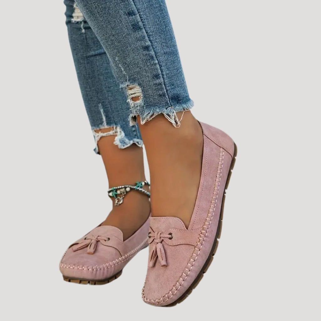 Women's Suede Loafers Tassel Slip On Casual Flats