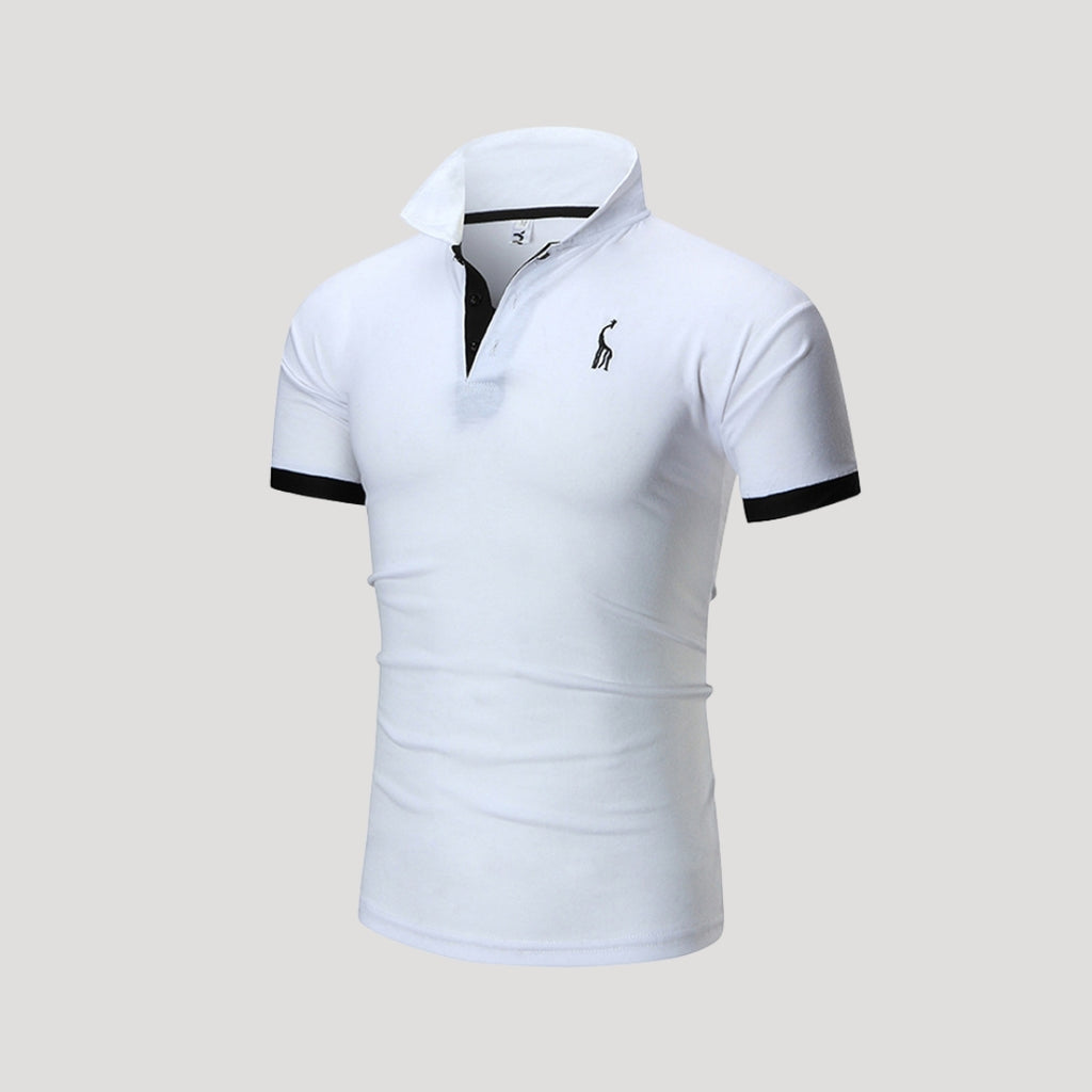Men’s Short Sleeve Henley Polo Shirt Slim Fit Casual Top