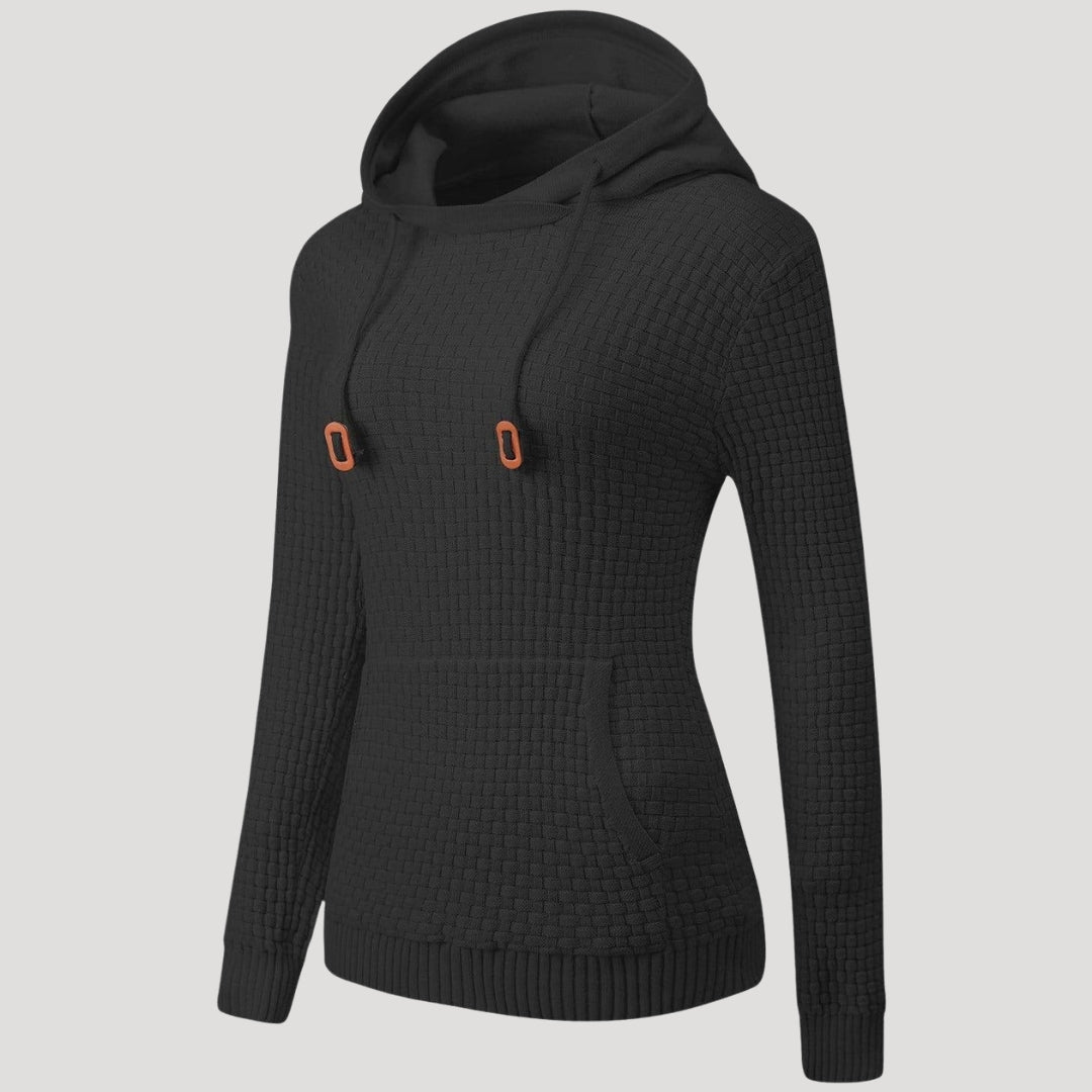 Women’s Knit Pullover Hoodie Casual Long Sleeve Waffle Sweatshirt