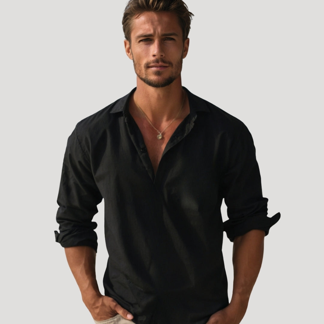 Men’s Henley Shirt Long Sleeve Casual Summer