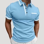 Men’s Short Sleeve Polo Shirt Contrast Trim Casual Fit