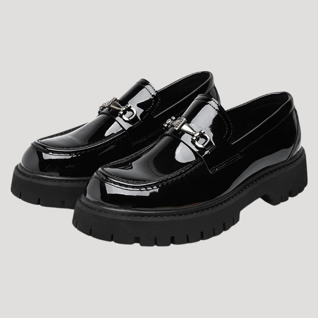 Women’s Loafers Chunky Platform Leather Slip On Shoes