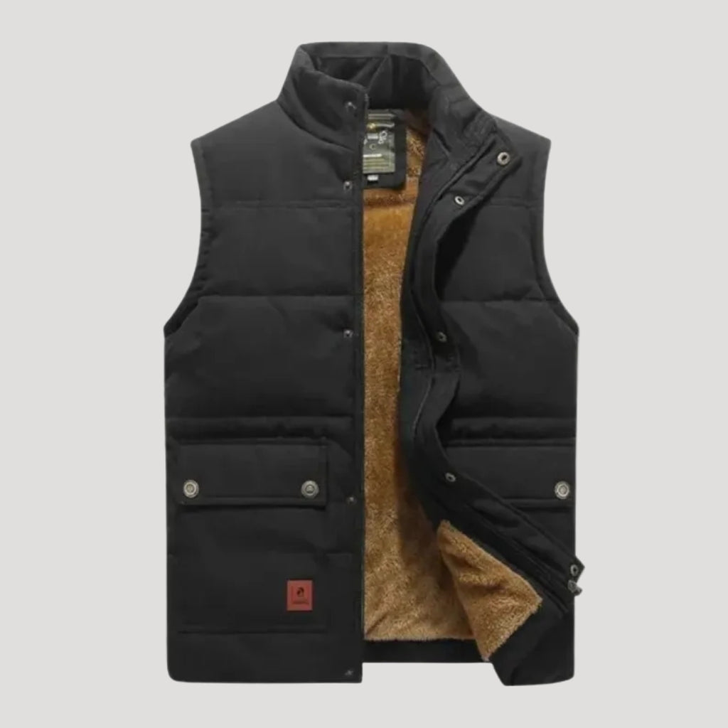 Men’s Puffer Vest Quilted Sleeveless Jacket Utility Outerwear