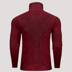 Men’s Ribbed Turtleneck Knit Sweater Slim Fit Pullover