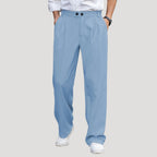 Men’s High Waisted Pleated Trousers Relaxed Fit Casual Pants