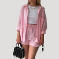 Women’s Shirt And Shorts Two Piece Matching Set