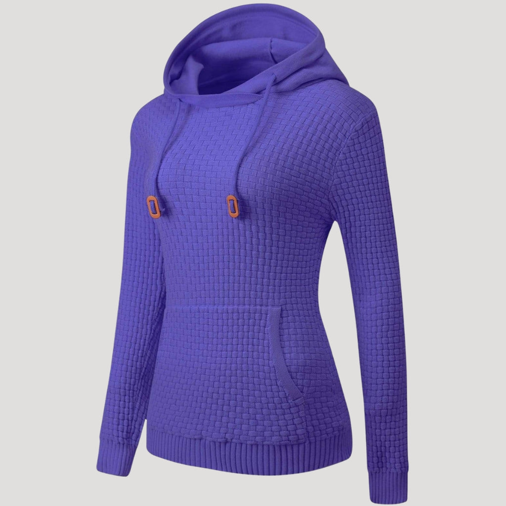 Women’s Knit Pullover Hoodie Casual Long Sleeve Waffle Sweatshirt