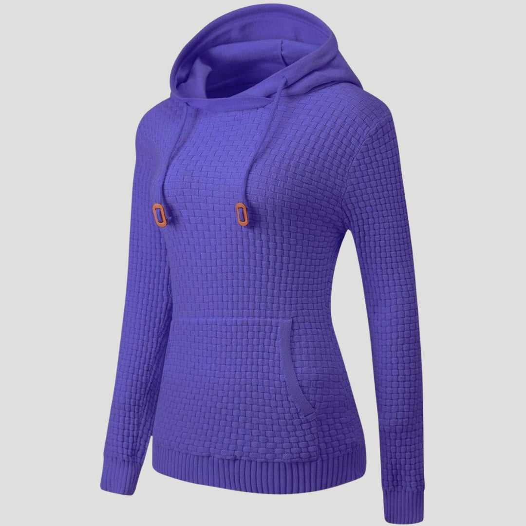 Women’s Knit Pullover Hoodie Casual Long Sleeve Waffle Sweatshirt