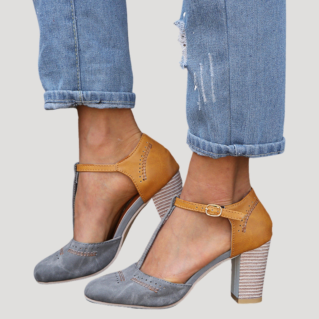 Women’s Block Heel Pumps With Strap Elegant Comfort Fit