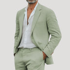 Men’s Linen Blend Summer Blazer Relaxed Casual Fit