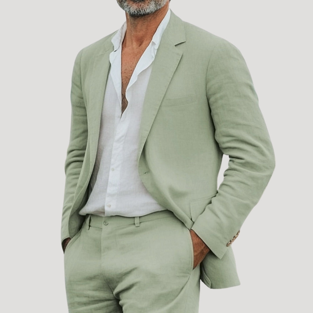 Men’s Linen Blend Summer Blazer Relaxed Casual Fit