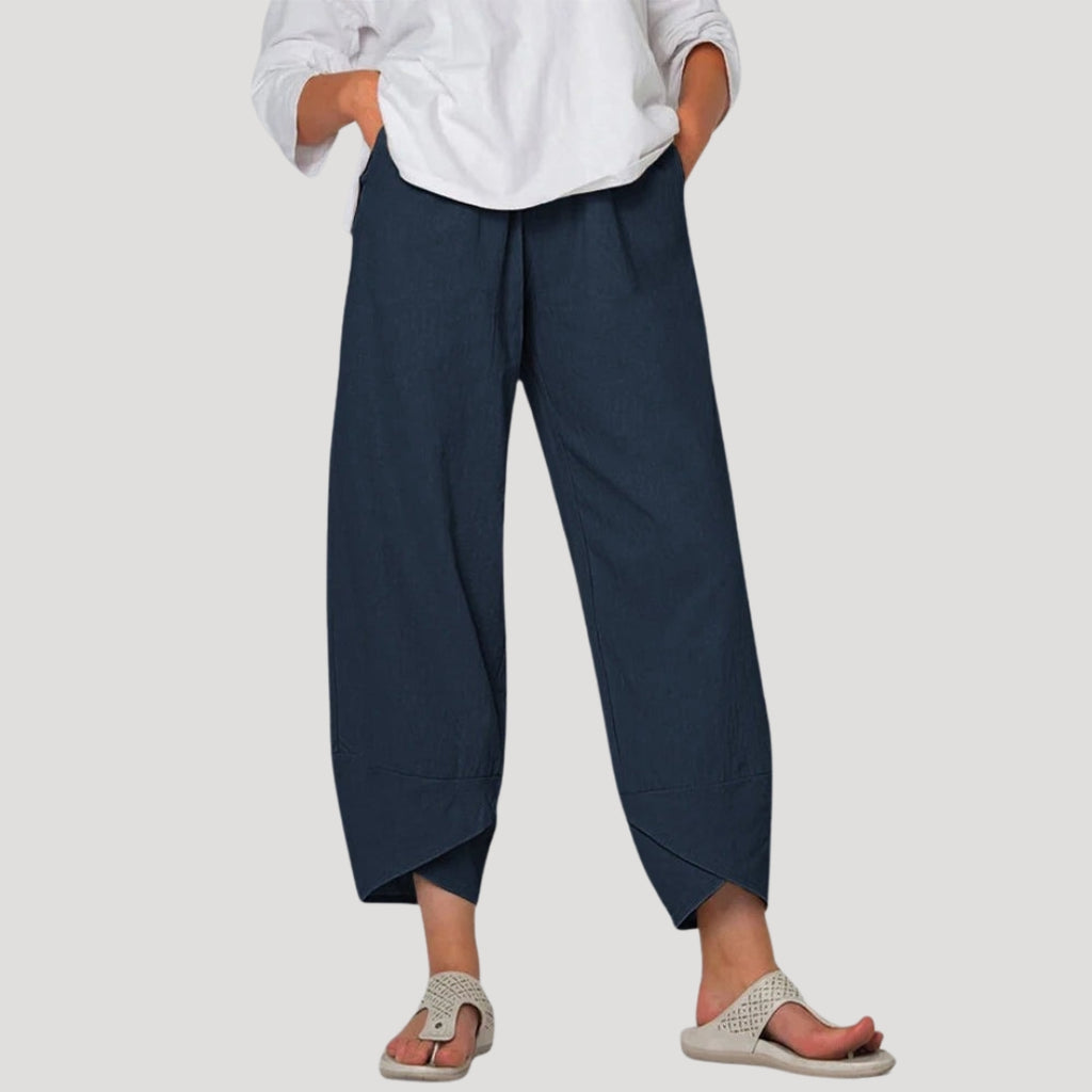 Women’s Linen Wide Leg Pants Loose Fit Casual Trousers