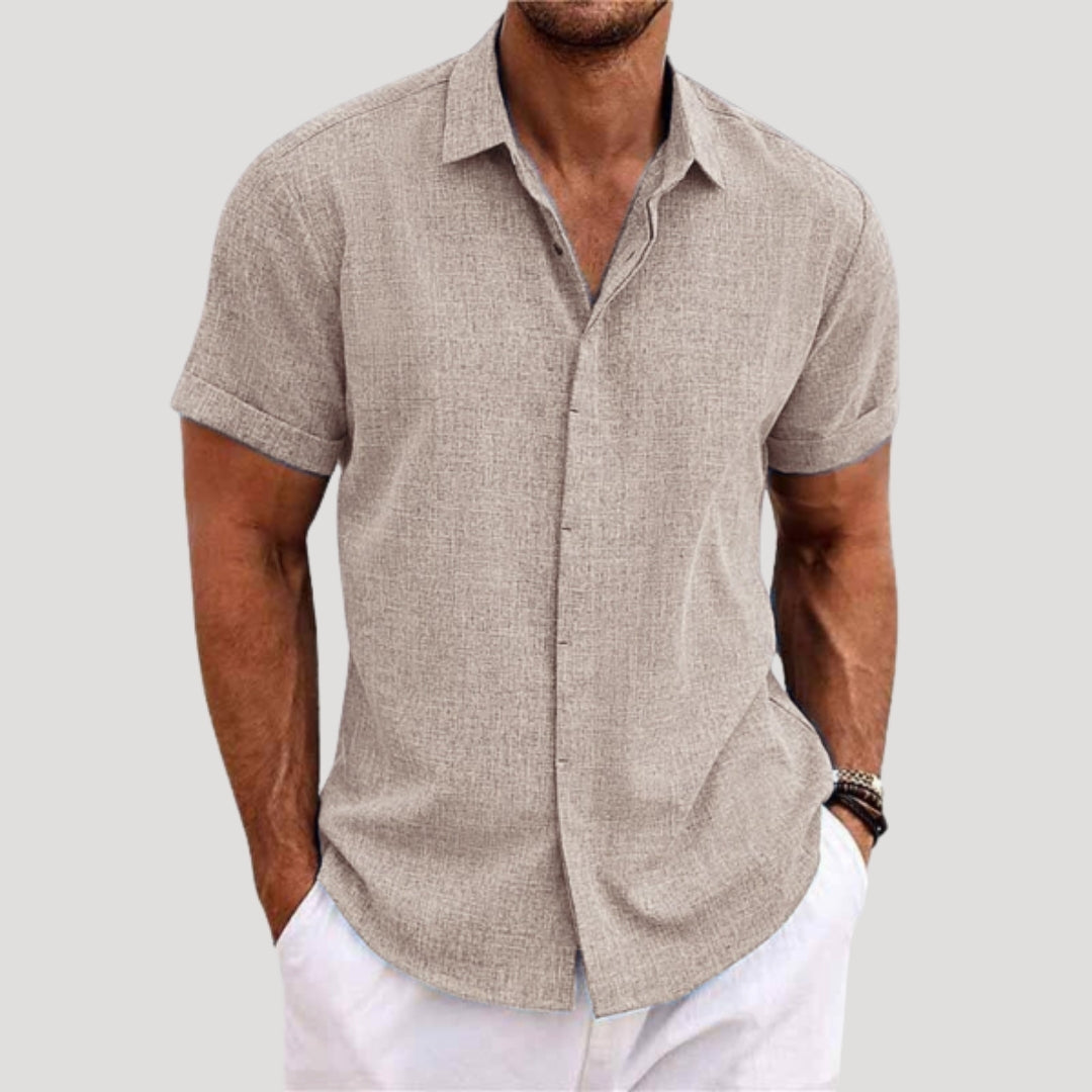 Men’s Short Sleeve Shirt Button Up Casual