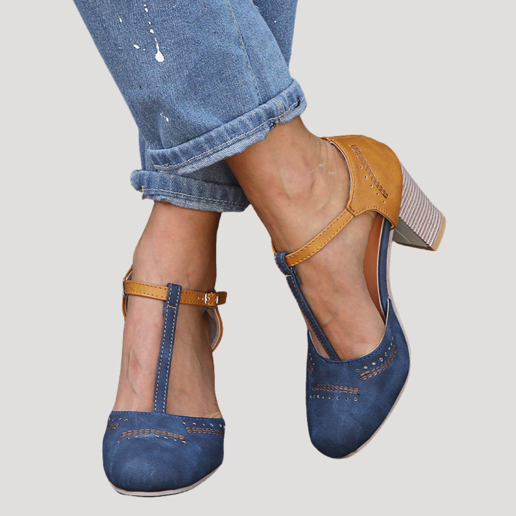 Women’s Block Heel Pumps With Strap Elegant Comfort Fit