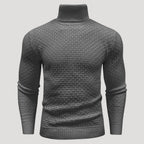 Men’s Textured Turtleneck Knit Sweater Casual Pullover Top
