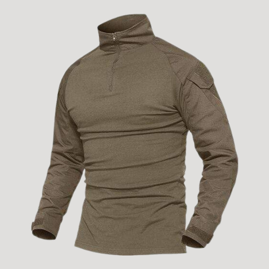 Men’s Tactical Quarter Zip Long Sleeve Military Shirt