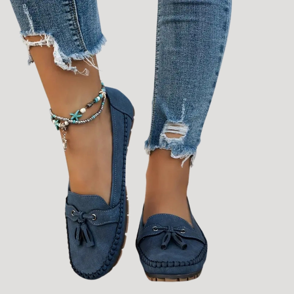 Women's Suede Loafers Tassel Slip On Casual Flats