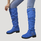 Women’s Knee High Boots Slouch Buckle Flat Riding Casual