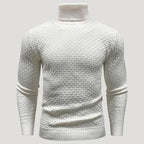 Men’s Textured Turtleneck Knit Sweater Casual Pullover Top
