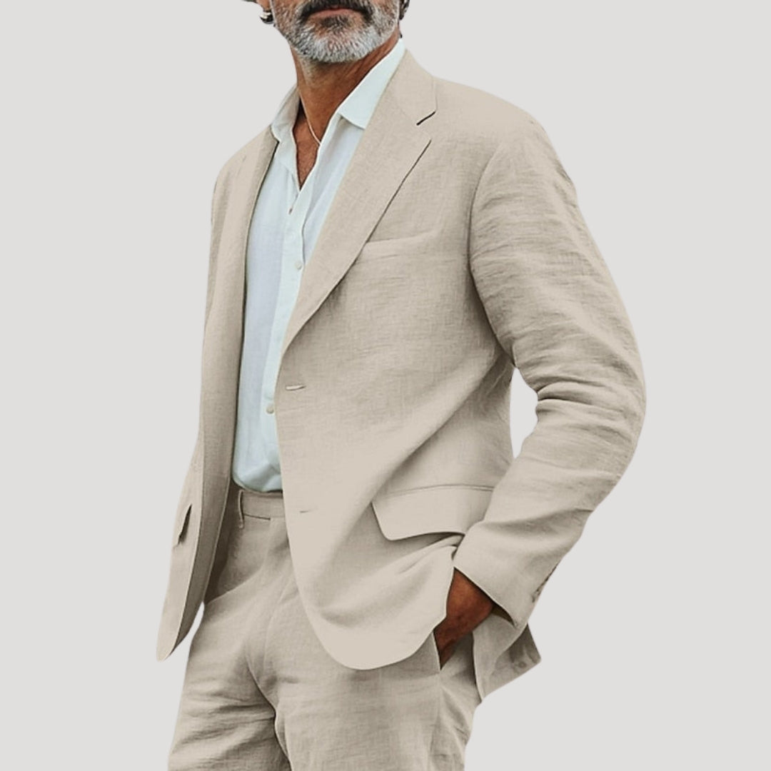Men’s Linen Blend Summer Blazer Relaxed Casual Fit