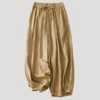 Women’s Linen Pants Loose Casual Elastic Waist Drawstring Cropped