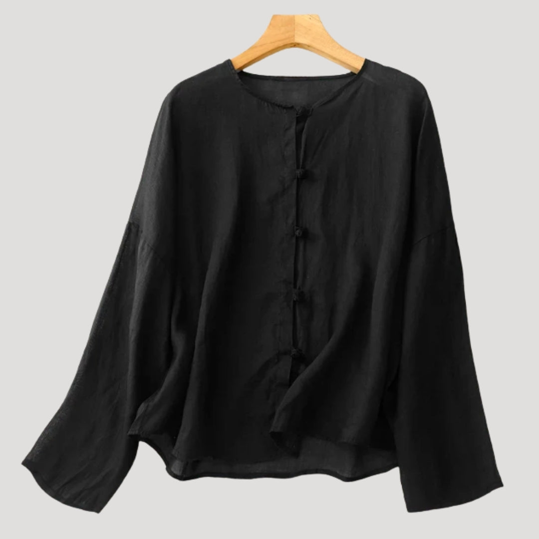 Women’s Blouse Linen Top Long Sleeve Flowy Loose