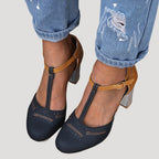 Women’s Block Heel Pumps With Strap Elegant Comfort Fit