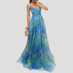 Women’s Prom Dress Maxi Formal Chiffon V Neck Sleeveless