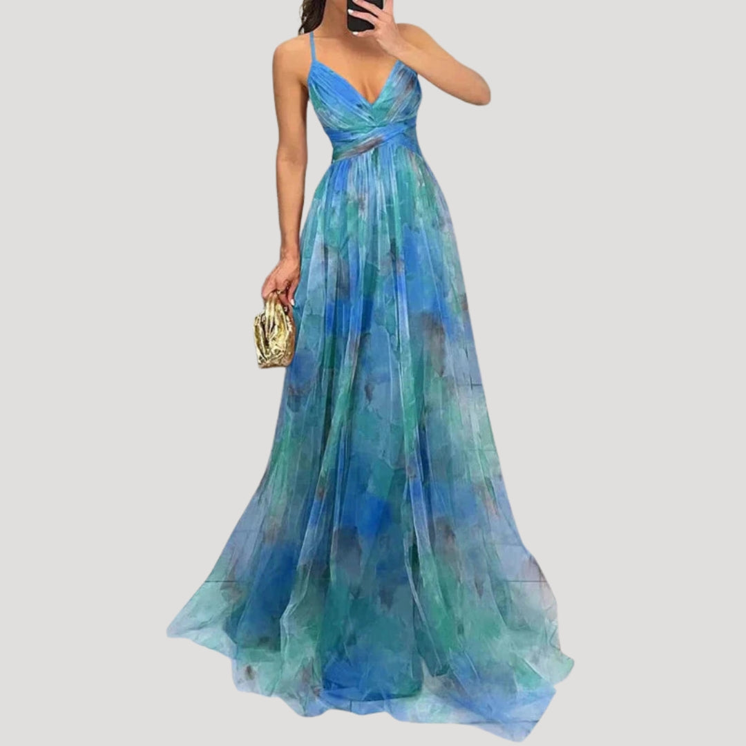 Women’s Prom Dress Maxi Formal Chiffon V Neck Sleeveless