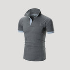 Men’s Short Sleeve Henley Polo Shirt Slim Fit Casual Top