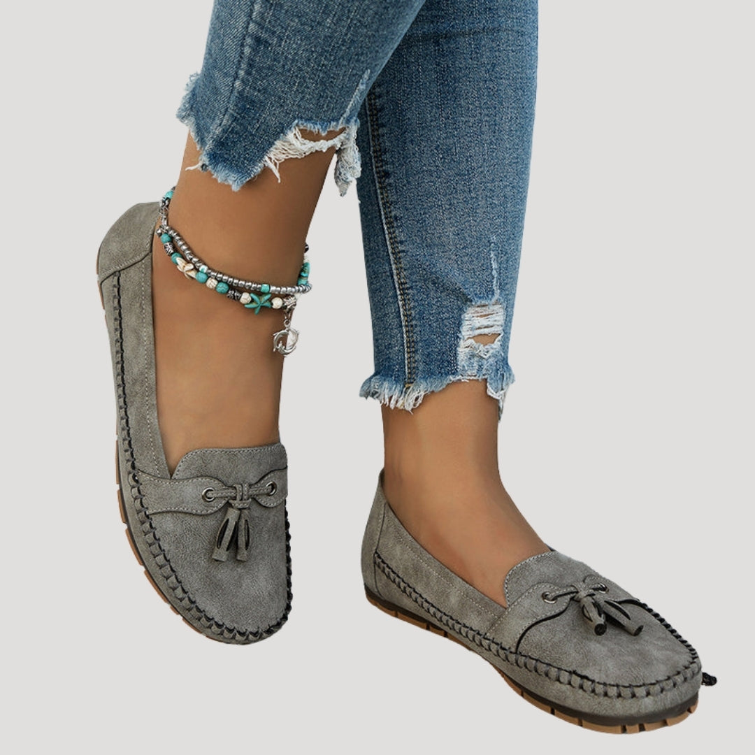 Women's Suede Loafers Tassel Slip On Casual Flats